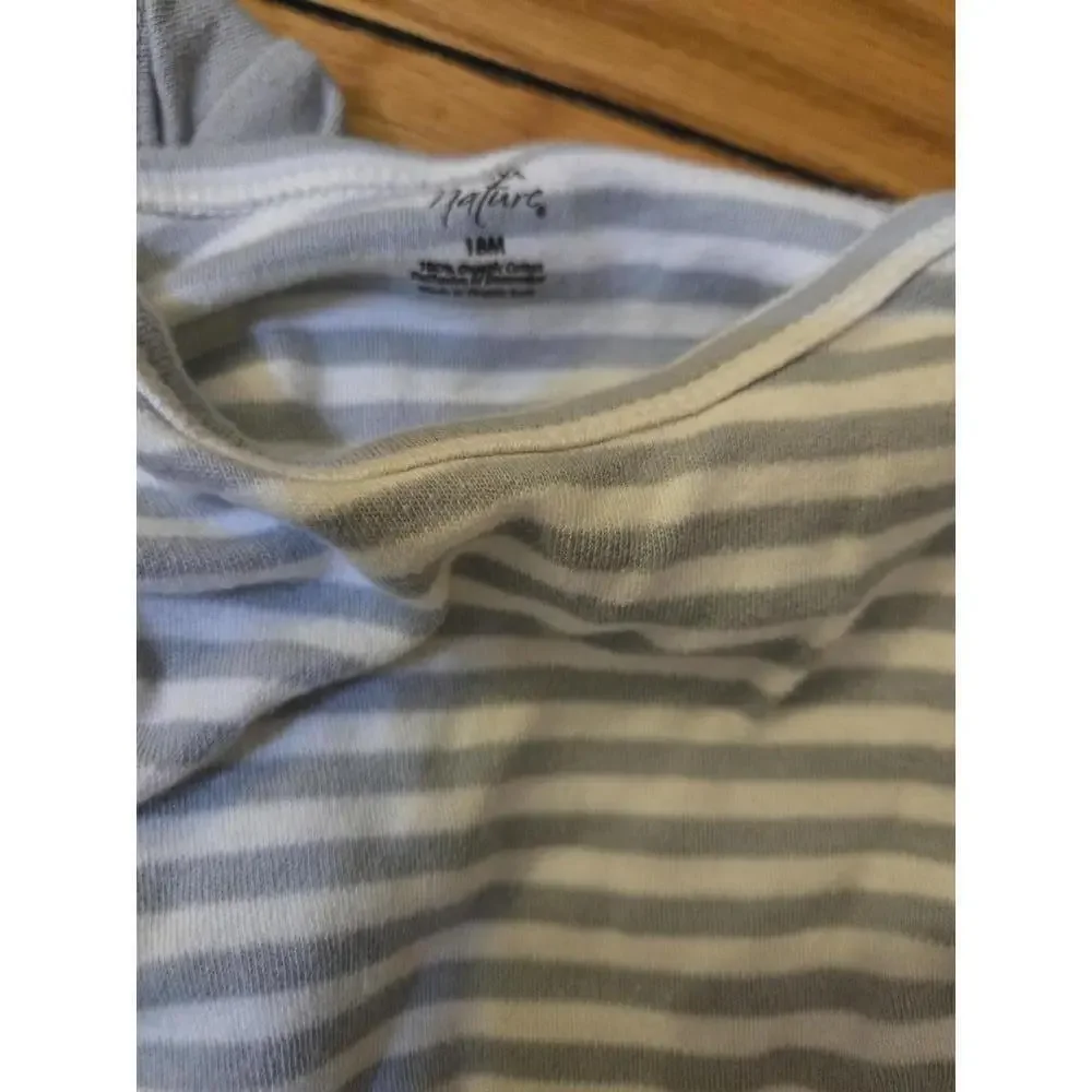 Set of 3 Baby Boys' organic Bodysuits with Animal Prints and Stripes